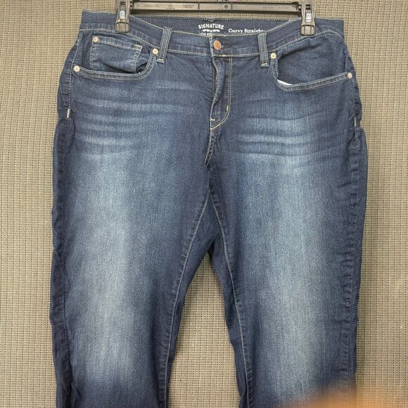 Levi Strauss Womens Size 20M Blue Signature Curvy Straight Jeans Dark Wash Denim - Picture 9 of 10